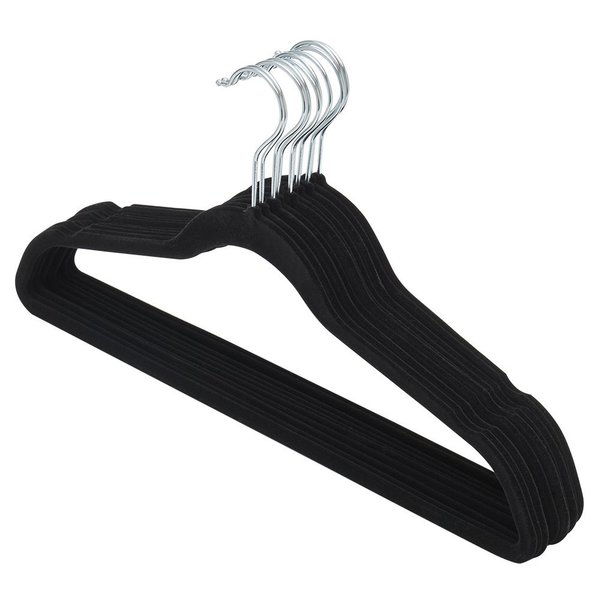 Home Basics Velvet Hanger, Black 10PK FH01140